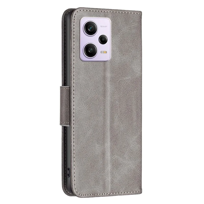 For Xiaomi Redmi Note 12 Pro 5G / Note 12 Pro Speed 5G / Poco X5 Pro 5G Case Smooth Leather Wallet Stand Mobile Phone Cover with Strap - Grey