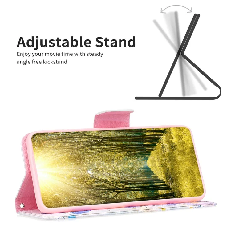 Pattern Printing PU Leather Flip Phone Case for Xiaomi Redmi Note 12 Pro 5G / Note 12 Pro Speed 5G / Poco X5 Pro 5G , Wallet Stand Anti-Drop Protective Cover - Butterfly and Flowers