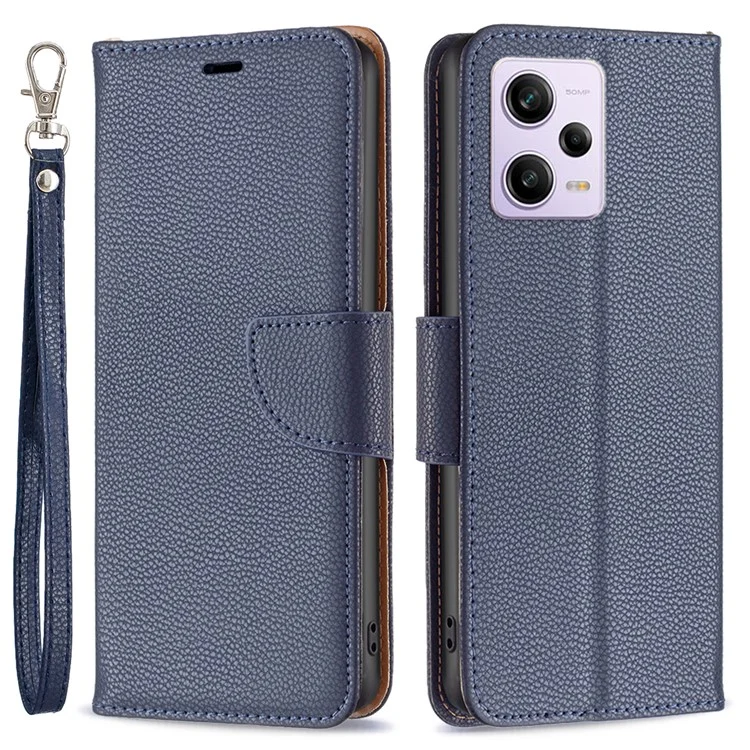 Funda Cartera de Teléfono para Xiaomi Redmi Note 12 Pro 5G / Note 12 Pro Speed 5G / Poco X5 Pro 5G, Funda de Piel de PU de Color Sólido con Soporte, Cubierta de Teléfono Celular - Azul Oscuro