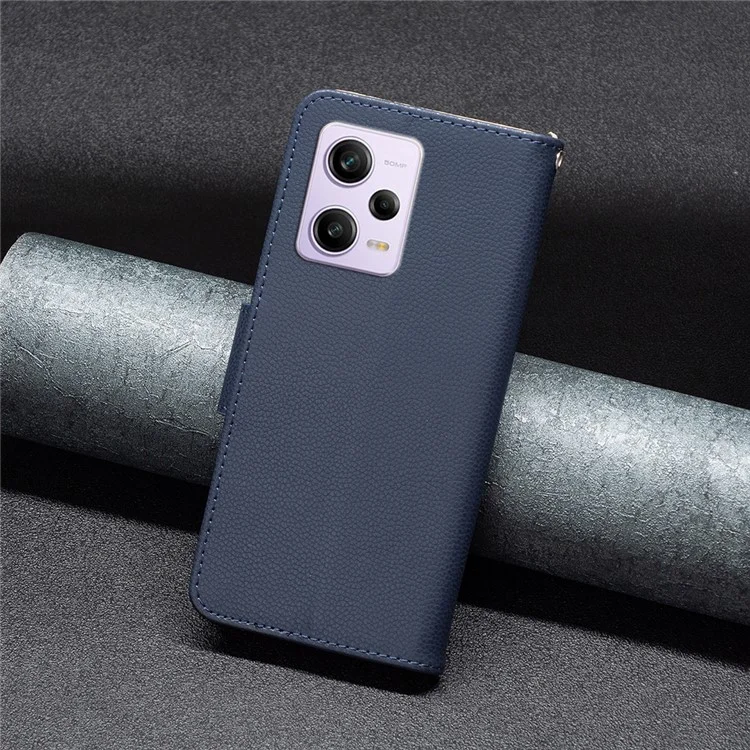 Funda Cartera de Teléfono para Xiaomi Redmi Note 12 Pro 5G / Note 12 Pro Speed 5G / Poco X5 Pro 5G, Funda de Piel de PU de Color Sólido con Soporte, Cubierta de Teléfono Celular - Azul Oscuro