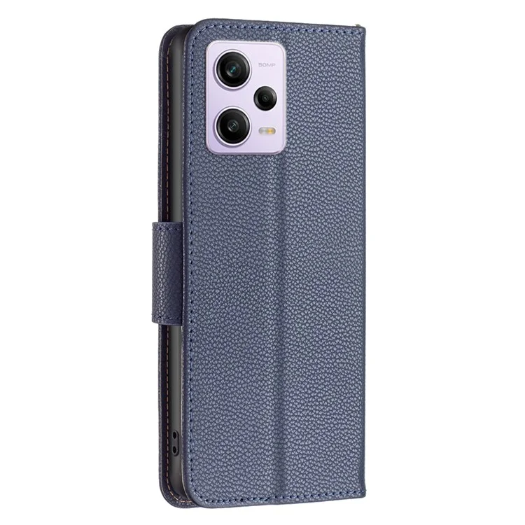Funda Cartera de Teléfono para Xiaomi Redmi Note 12 Pro 5G / Note 12 Pro Speed 5G / Poco X5 Pro 5G, Funda de Piel de PU de Color Sólido con Soporte, Cubierta de Teléfono Celular - Azul Oscuro