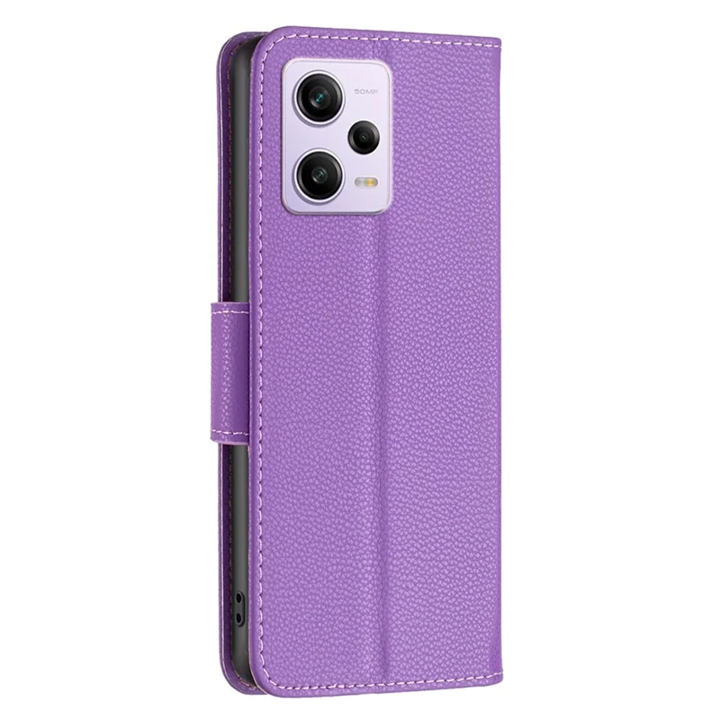 Carteira Capa de Telefone para Xiaomi Redmi Note 12 Pro 5G / Note 12 Pro Speed 5G / Poco X5 Pro 5G Capa de Couro PU Cor Sólida Capa de Telefone Celular - Roxo