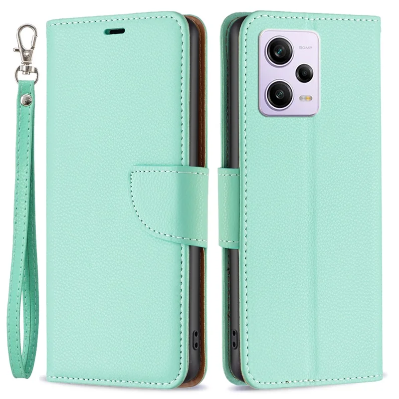 Funda de cartera de teléfono para Xiaomi Redmi Note 12 Pro 5G / Note 12 Pro Speed 5G / Poco X5 Pro 5G, funda de piel PU de color sólido con soporte para teléfono móvil - Verde