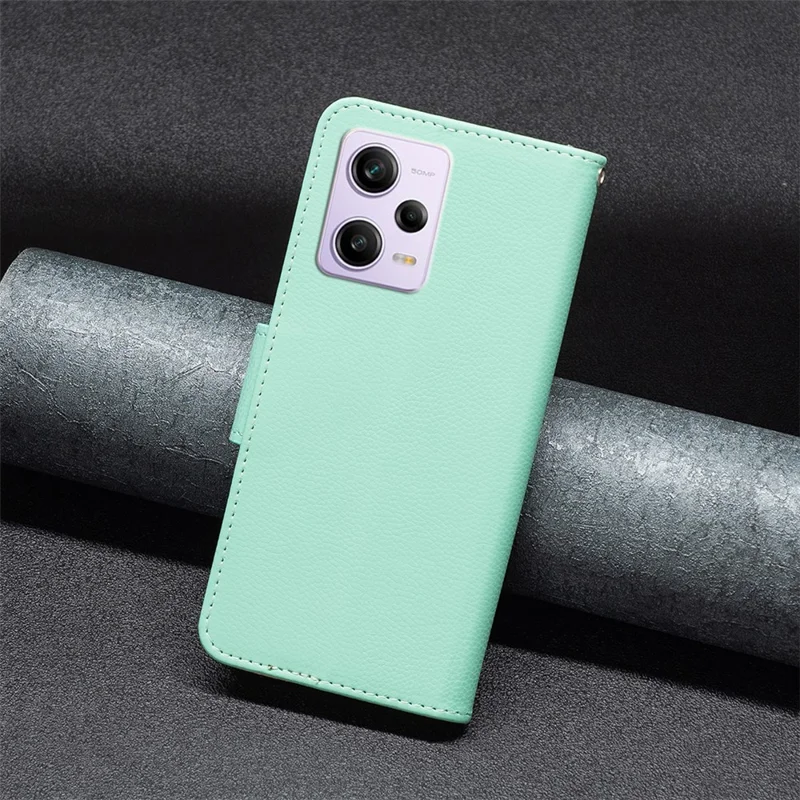 Funda de cartera de teléfono para Xiaomi Redmi Note 12 Pro 5G / Note 12 Pro Speed 5G / Poco X5 Pro 5G, funda de piel PU de color sólido con soporte para teléfono móvil - Verde