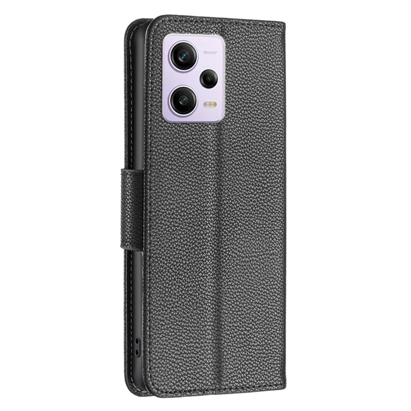 Wallet Phone Case for Xiaomi Redmi Note 12 Pro 5G / Note 12 Pro Speed 5G / Poco X5 Pro 5G Wallet Case with Wrist Strap Litchi Texture Leather Phone Stand Cover - Black