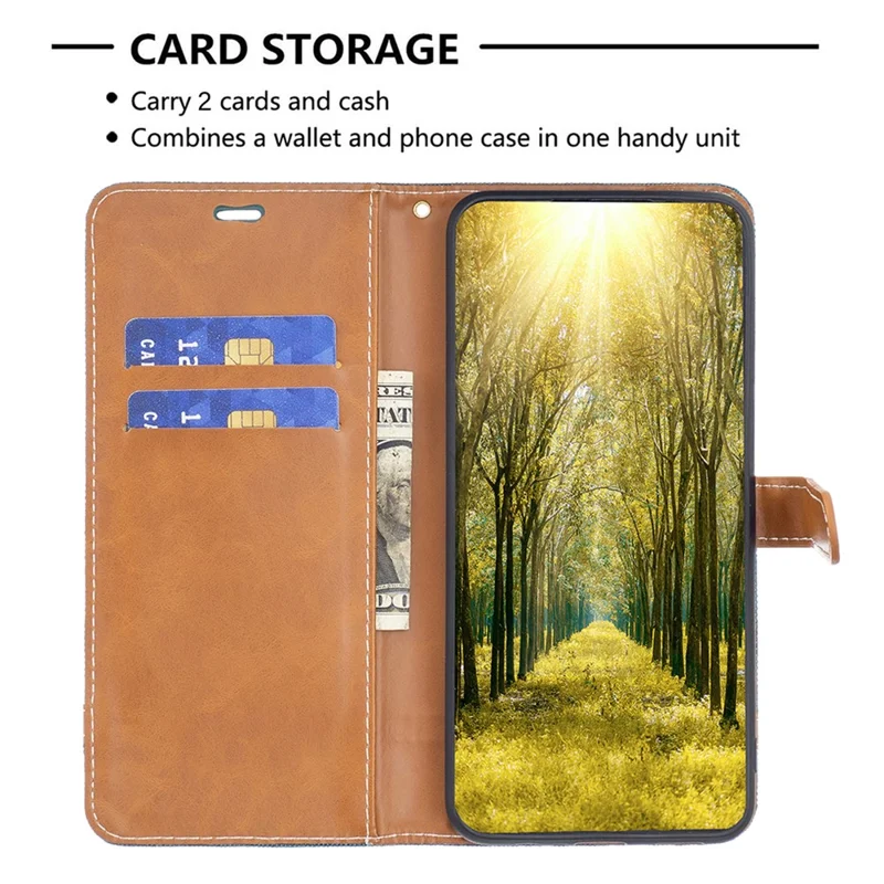 Capa de Telemóvel com Carteira para Xiaomi Redmi Note 12 Pro 5G / Note 12 Pro Speed 5G / Poco X5 Pro 5G, Capa de Couro com Textura de Tecido Jeans, Tampa de Abertura, Capa Protetora com Suporte - Verde