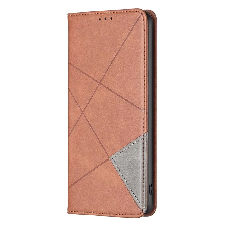 Écouteur de Téléphone en Cuir du Support de Carte Pour Xiaomi Redmi Note 12 Pro 5g / Remarque 12 Pro Speed ​​5g / Poco X5 Pro 5g, Couverture de Téléphone Protecteur du Stand - Brun