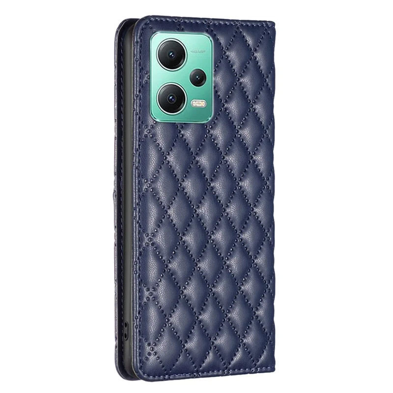 BINFEN COLOR BF Style-16 Phone Case for Xiaomi Redmi Note 12 5G (Global) / (India) / (China) / Poco X5 5G PU Leather Stand Cover Card Holder Magnetic Closure Phone Case - Blue
