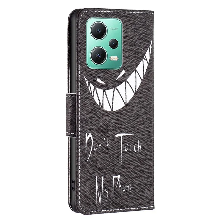 Para Xiaomi Poco X5 5G / Redmi Note 12 5G (Global) / (India) / (China) Funda Protectora de Teléfono con Patrón Impreso, Tapa con Soporte, Billetera de Cuero PU - No Toques Mi Teléfono