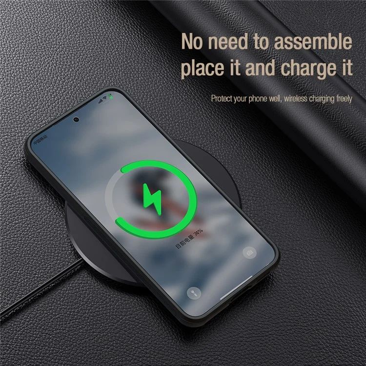 NILLKIN Phone Cover for Samsung Galaxy S23+, Slide Camera Protection PU Leather + PC + TPU Phone Case - Black