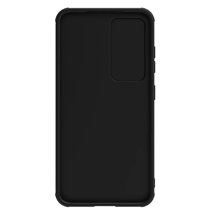 NILLKIN Phone Cover for Samsung Galaxy S23+, Slide Camera Protection PU Leather + PC + TPU Phone Case - Black