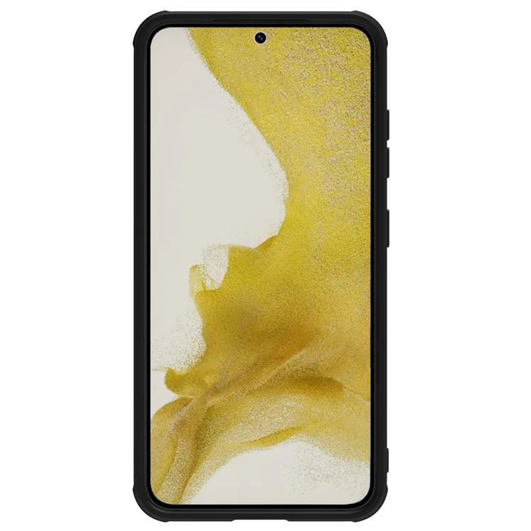 NILLKIN Phone Cover for Samsung Galaxy S23+, Slide Camera Protection PU Leather + PC + TPU Phone Case - Black