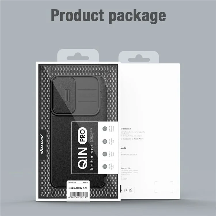 NILLKIN Qin Pro Series Shockproof Phone Case for Samsung Galaxy S23 Slide Lens Protection Phone Cover with Card Slots - Blue