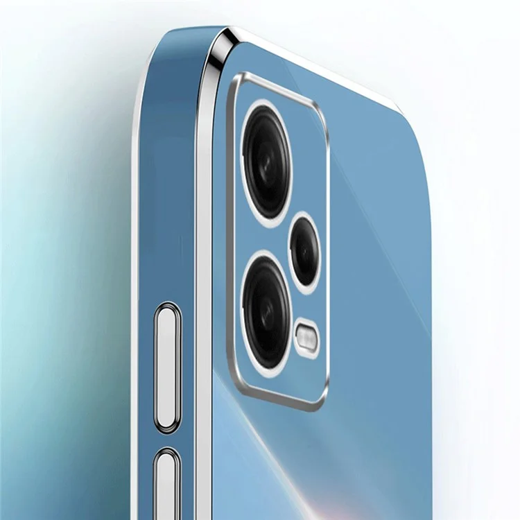 Capa de Telefone XINLI para Xiaomi Redmi Note 12 Pro+ 5G Borda Dourada Eletrolítica Anel Suporte Suporte TPU Capa de Telefone - Ciano