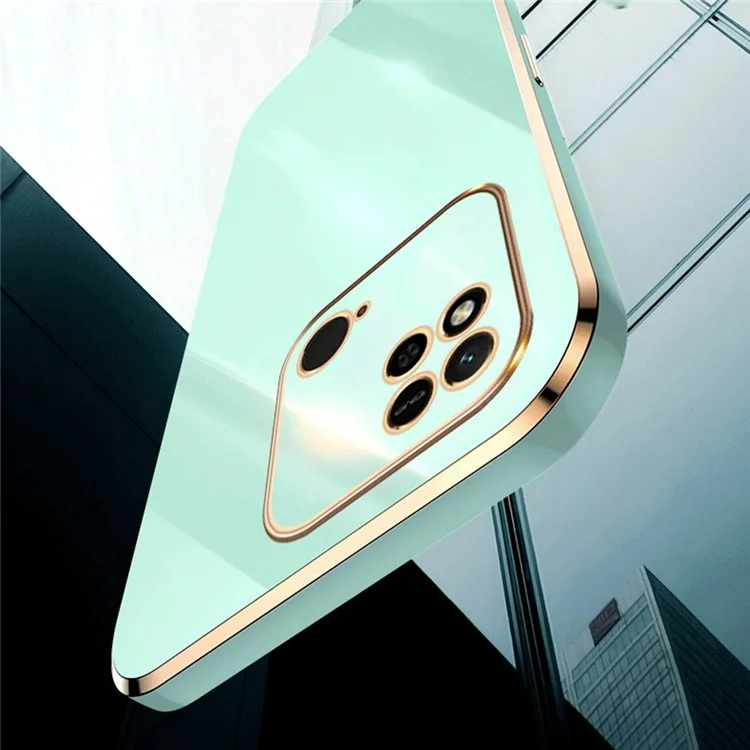 XINLI For Xiaomi Redmi 10C 4G Phone Case with Electroplating Golden Edge, Anti-dust TPU Phone Cover - Cyan
