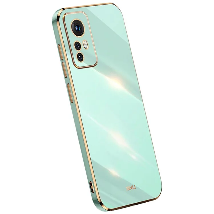 Xinli Para Xiaomi 12 Lite 5G Caixa de Telefone TPU Macio, Eletroplatação à Prova de Choque Tampa de Proteção Contra Lentes da Câmera Completa - Ciano