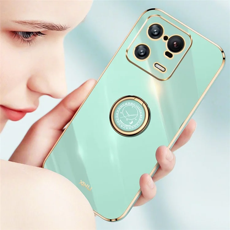 Электролитный чехол XINLI для Xiaomi 13 Pro 5G, противоударный ТПУ-чехол с подставкой - бирюзовый