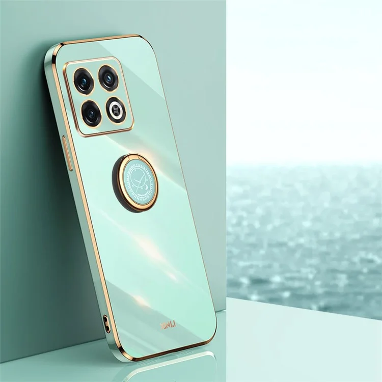 XINLI Kickstand Phone Case для OnePlus 10 Pro 5G, ударопрочная электролитическая TPU задняя защитная крышка - Cyan