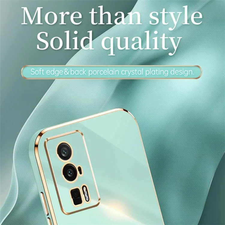 Coque de téléphone souple XINLI pour Xiaomi Poco F5 Pro 5G / Redmi K60 Pro 5G / K60 5G, coque arrière en TPU avec revêtement électrolytique, protection complète de l'objectif de la caméra - Cyan