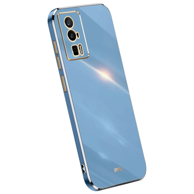 XINLI Soft Phone Case for Xiaomi Poco F5 Pro 5G / Redmi K60 Pro 5G / K60 5G Electroplating TPU Back Shell Full Camera Lens Protection Cover - Blue