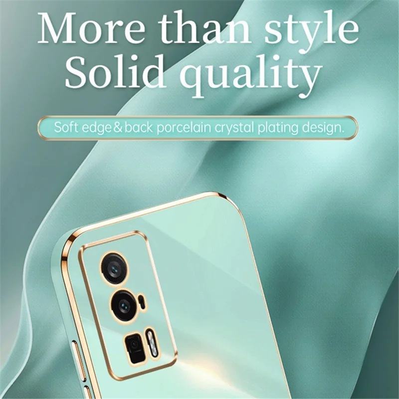 XINLI Soft Phone Case for Xiaomi Poco F5 Pro 5G / Redmi K60 Pro 5G / K60 5G Electroplating TPU Back Shell Full Camera Lens Protection Cover - Blue