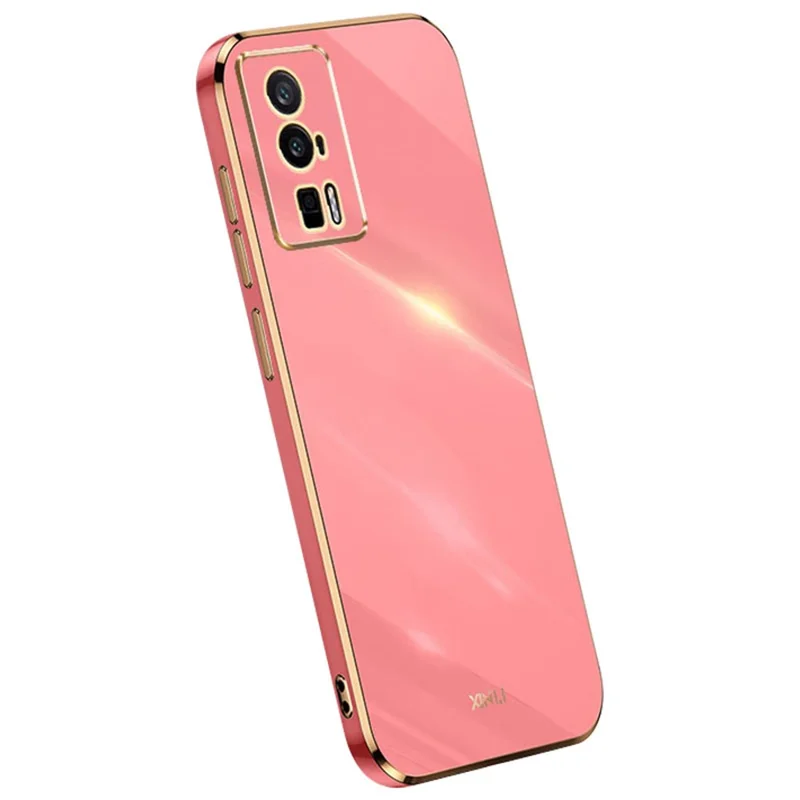 XINLI Custodia Morbida per Telefono per Xiaomi Poco F5 Pro 5G / Redmi K60 Pro 5G / K60 5G Copertura Posteriore in TPU con Placcatura Elettrolitica Protezione Completa dell'Obiettivo della Fotocamera - Rosso