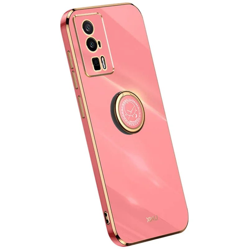 XINLI For Xiaomi Poco F5 Pro 5G / Redmi K60 Pro 5G / K60 5G Kickstand Phone Case, Fall Protection Electroplating TPU Back Cover - Red