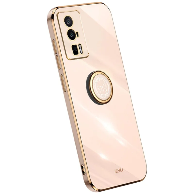 XINLI für Xiaomi Poco F5 Pro 5G / Redmi K60 Pro 5G / K60 5G Kickstand Handyhülle, Fallschutz Elektroplattierung TPU Rückabdeckung - Pink