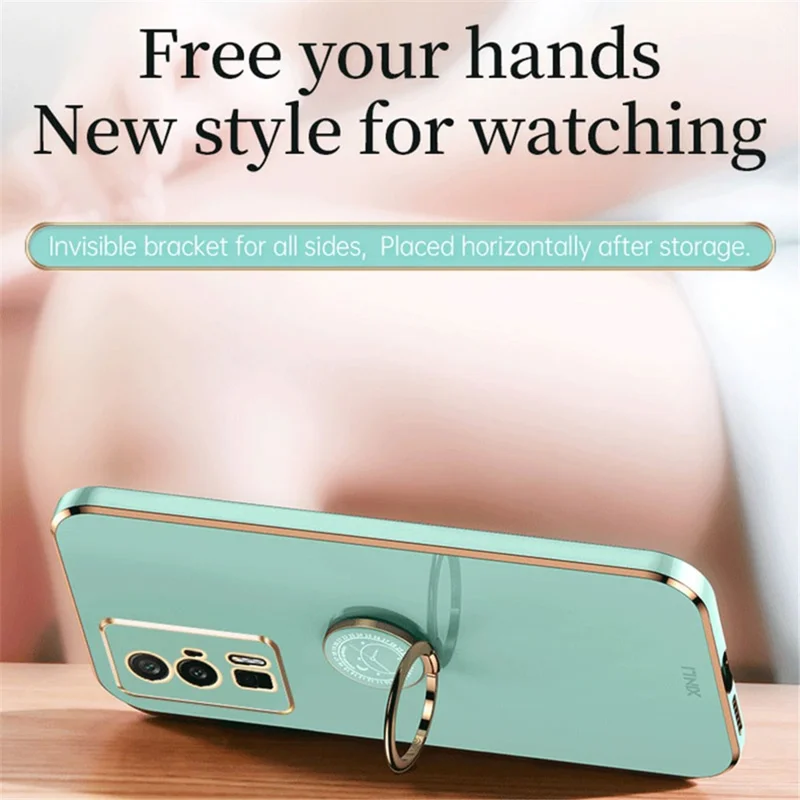 XINLI für Xiaomi Poco F5 Pro 5G / Redmi K60 Pro 5G / K60 5G Kickstand Handyhülle, Fallschutz Elektroplattierung TPU Rückabdeckung - Pink