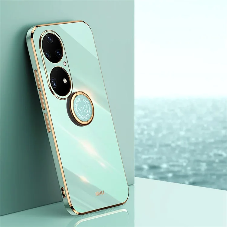 Xinli Pour Huawei P50 4G Placage Électroplié Case de Téléphone à Berce - Cyan