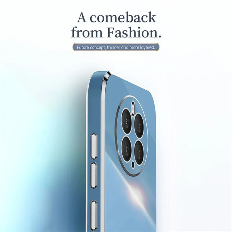 Étui de téléphone résistant aux rayures XINLI pour Huawei Mate 50 Pro 4G, coque arrière en TPU électroplaqué avec protection complète de l'objectif de l'appareil photo - Blanc