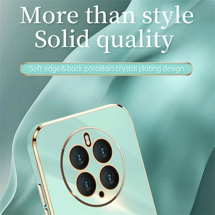 Étui de téléphone résistant aux rayures XINLI pour Huawei Mate 50 Pro 4G, coque arrière en TPU électroplaqué avec protection complète de l'objectif de l'appareil photo - Blanc