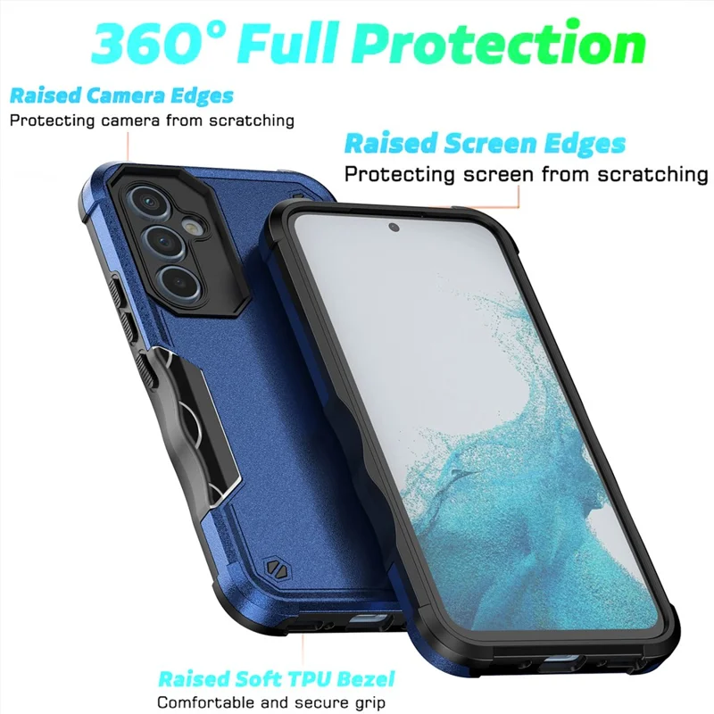 TPU+PC Phone Case for Samsung Galaxy A54 5G, Drop-proof Protection Phone Cover - Blue