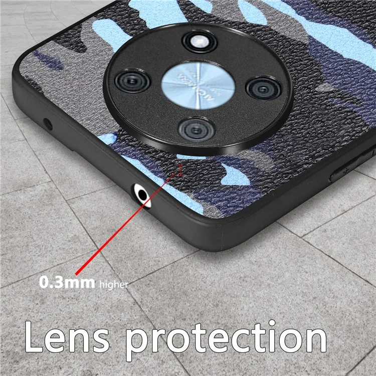 Pour Huawei Nova Y90 4G Coupure Précise PU le Cuir + pc + Tpu Couverture Arrière Camouflage Design Téléphone Case - Jaune