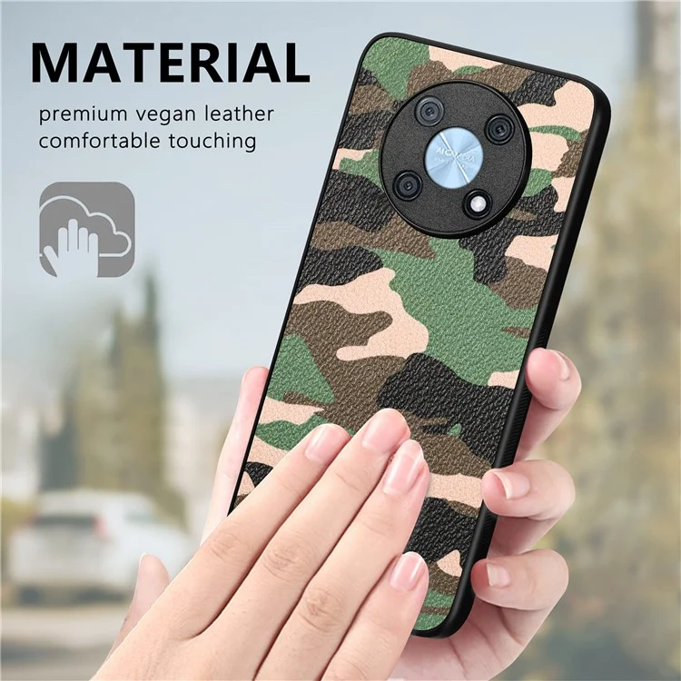 Pour Huawei Nova Y90 4G Coupure Précise PU le Cuir + pc + Tpu Couverture Arrière Camouflage Design Téléphone Case - Jaune