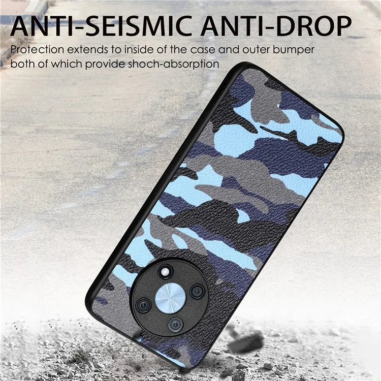 Pour Huawei Nova Y90 4G Coupure Précise PU le Cuir + pc + Tpu Couverture Arrière Camouflage Design Téléphone Case - Jaune