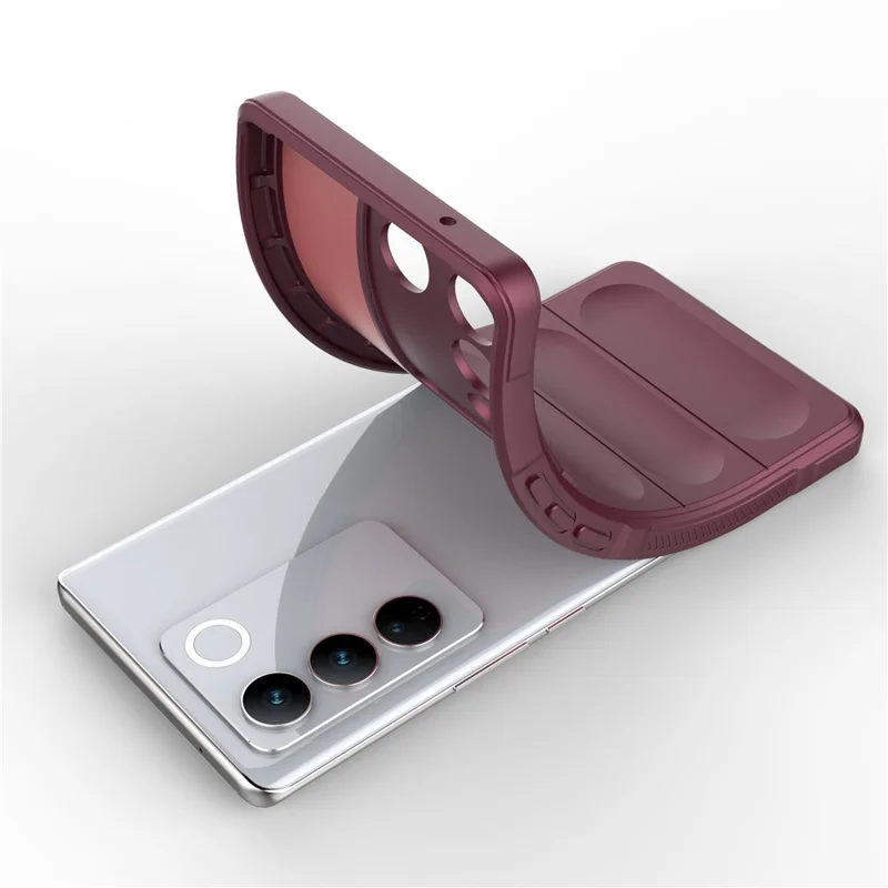 Soft TPU Phone Case for vivo S16 Pro, Anti-drop Rugged Back Phone Cover - Wine Red