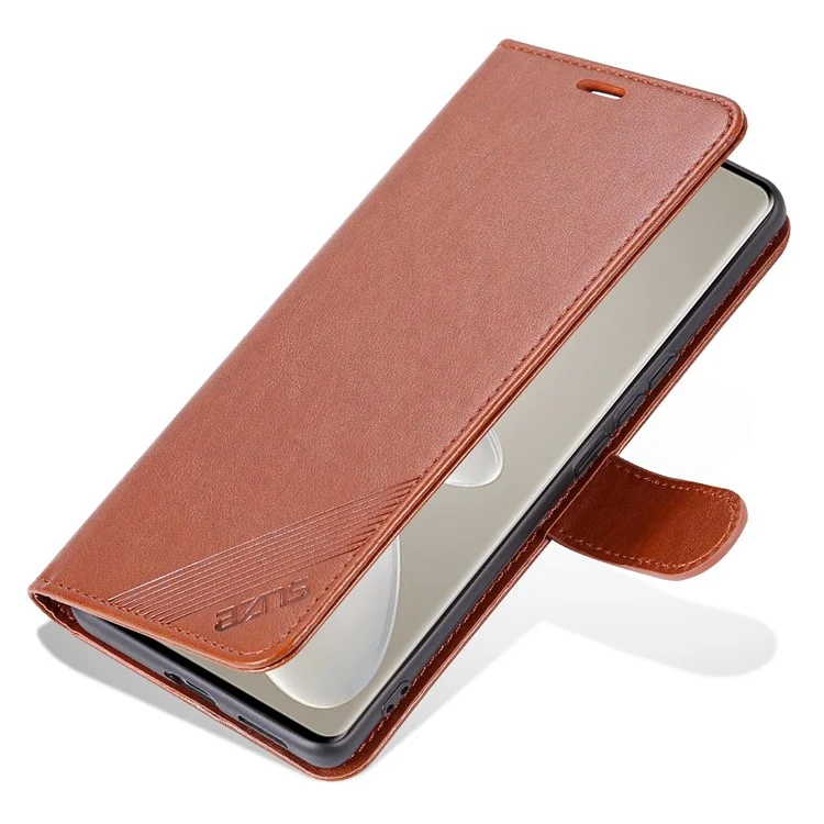 Estojo de Carteira de Couro AZNS para vivo S16 / S16 Pro, Capa de Telefone Celular Anti-queda - Marrom