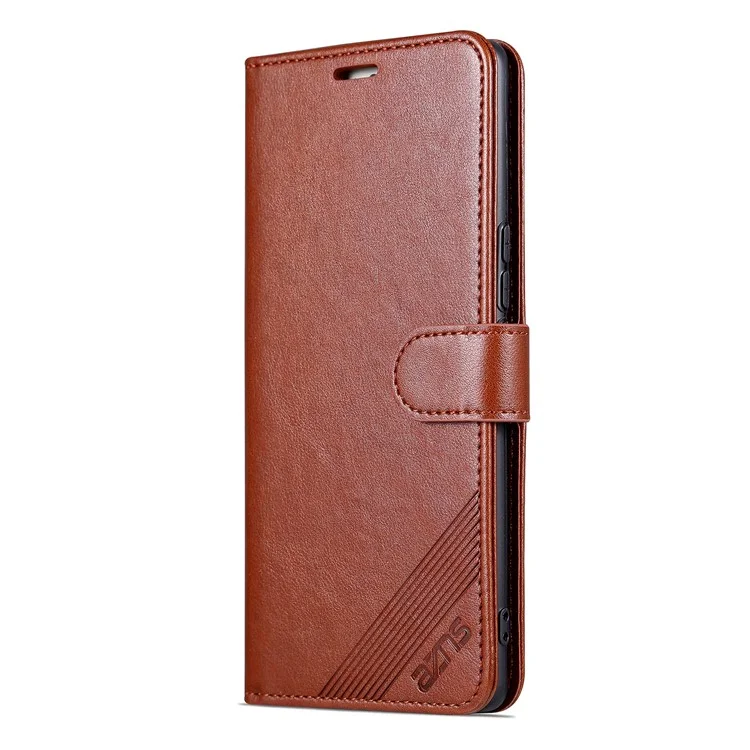 Estojo de Carteira de Couro AZNS para vivo S16 / S16 Pro, Capa de Telefone Celular Anti-queda - Marrom