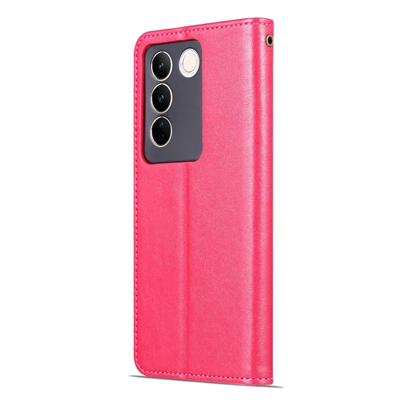 AZNS Leather Wallet Case for vivo S16 / S16 Pro, Stand Anti-drop Cell Phone Cover - Red