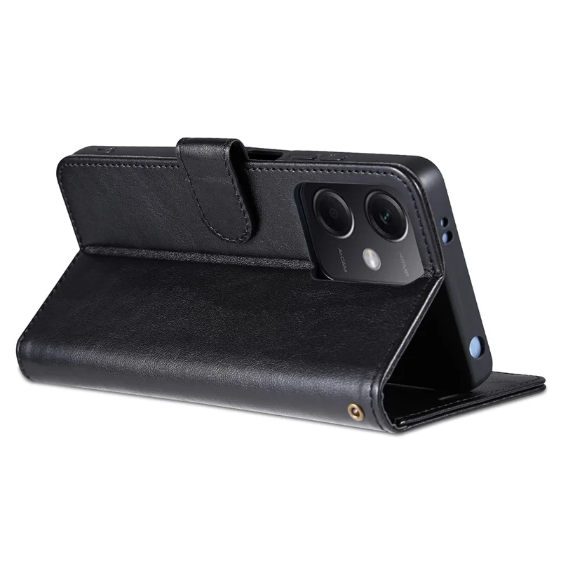 AZNS for Xiaomi Redmi Note 12 5G (Global) / (India) / (China) / Poco X5 5G PU Leather Phone Case Wallet Stand Phone Cover - Black
