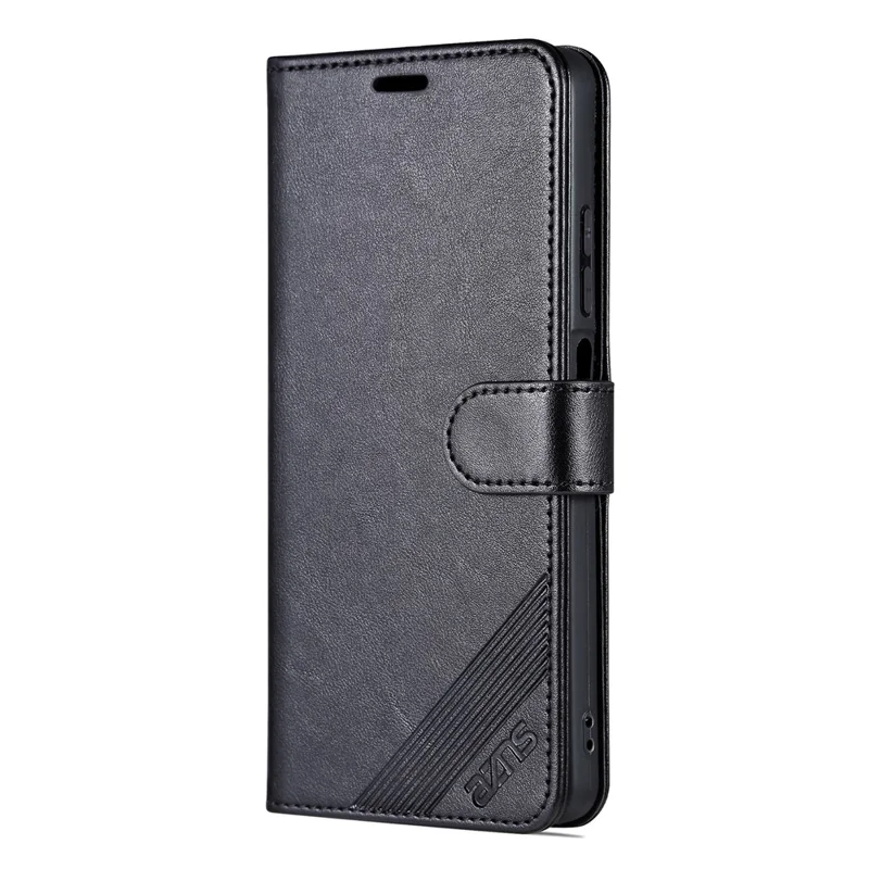 AZNS for Xiaomi Redmi Note 12 5G (Global) / (India) / (China) / Poco X5 5G PU Leather Phone Case Wallet Stand Phone Cover - Black