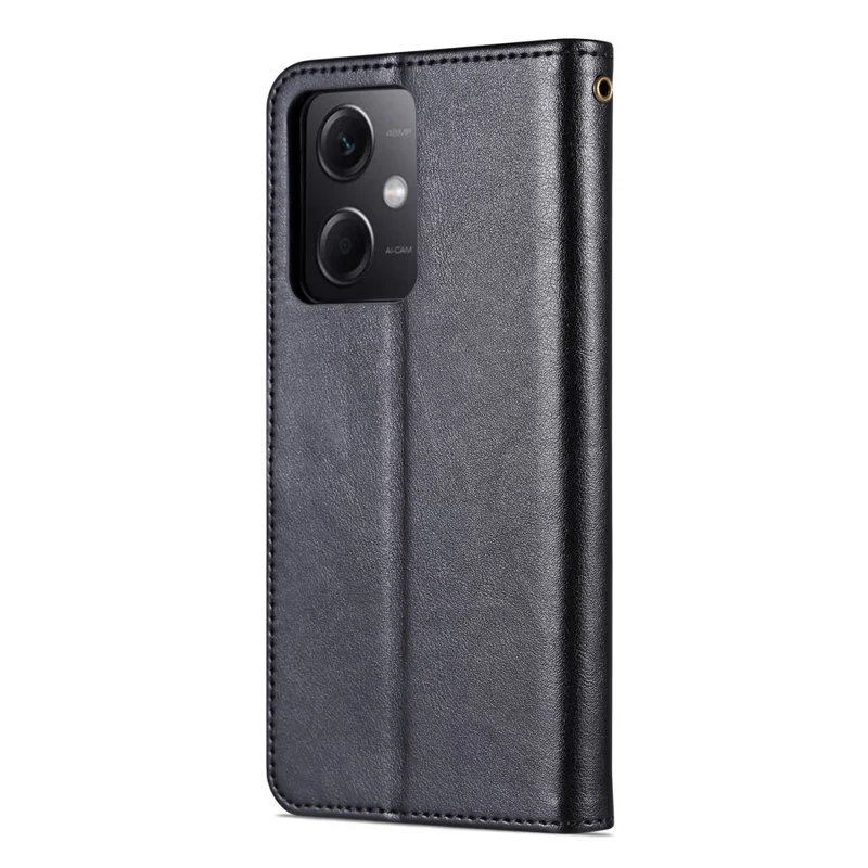 AZNS for Xiaomi Redmi Note 12 5G (Global) / (India) / (China) / Poco X5 5G PU Leather Phone Case Wallet Stand Phone Cover - Black