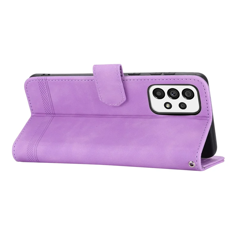 DIERFENG DF-03 Чехол для телефона Samsung Galaxy A73 5G, с нанесенным рисунком, откидной держатель, кожаный чехол - пурпурный