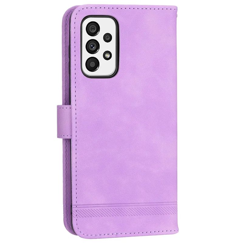 DIERFENG DF-03 Чехол для телефона Samsung Galaxy A73 5G, с нанесенным рисунком, откидной держатель, кожаный чехол - пурпурный