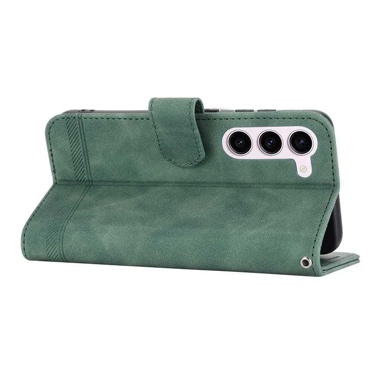 DIERFENG DF-03 PU Leather Stand Phone Case для Samsung Galaxy S23, кожаный кошелек с узором - Зеленый