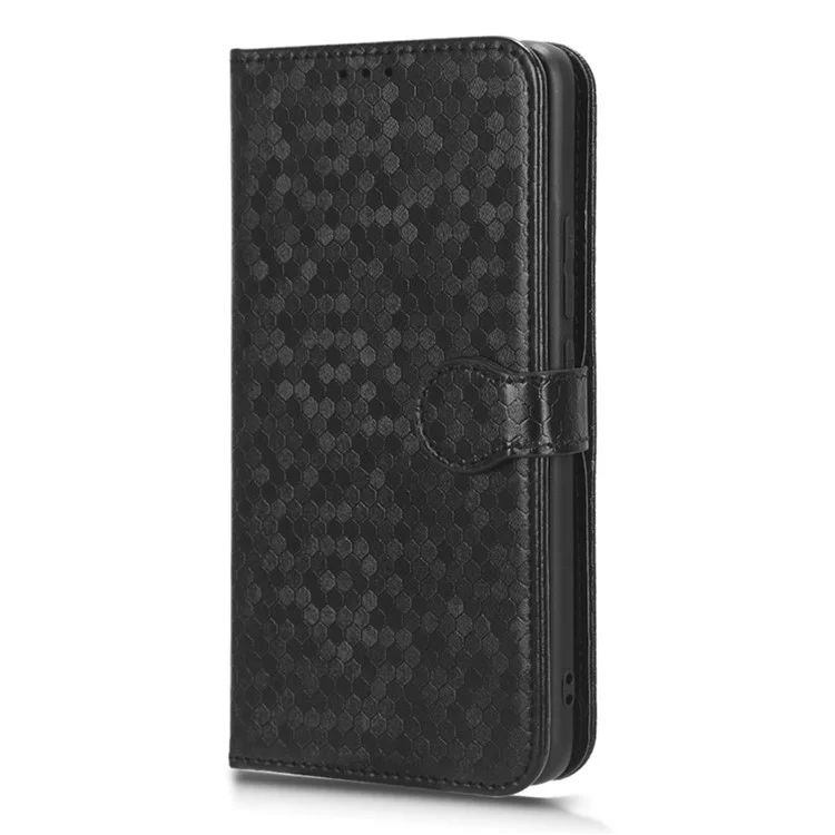 Custodia protettiva per telefono per Xiaomi Poco F5 Pro 5G / Redmi K60 Pro 5G / K60 5G Custodia in pelle PU con supporto e portafoglio con motivo a pois impresso - Nero