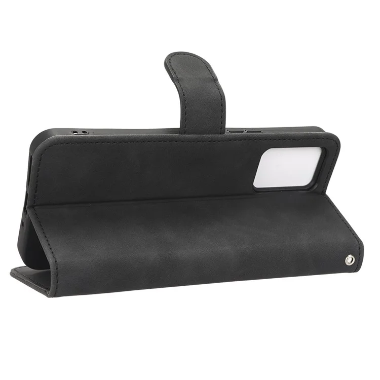PU Leather Phone Case For ZTE Libero 5G III, Skin-friendly Shockproof Protective Flip Cell Phone Cover Wallet Stand - Black