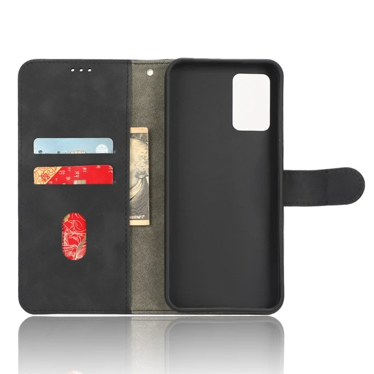 PU Leather Phone Case For ZTE Libero 5G III, Skin-friendly Shockproof Protective Flip Cell Phone Cover Wallet Stand - Black