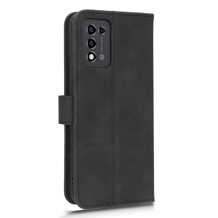 PU Leather Phone Case For ZTE Libero 5G III, Skin-friendly Shockproof Protective Flip Cell Phone Cover Wallet Stand - Black